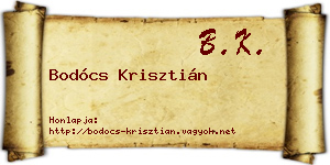 Bodócs Krisztián névjegykártya